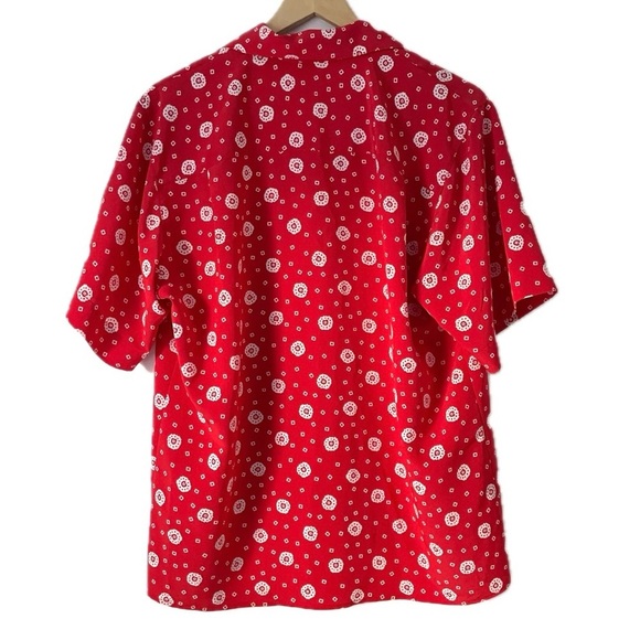 Vintage Suburbans Button Down Blouse Red White Collared Retro Women’s Size 8 - Picture 2 of 7